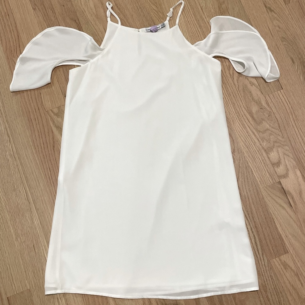 White Juliette Sleeve Bridal Shower Dress - S